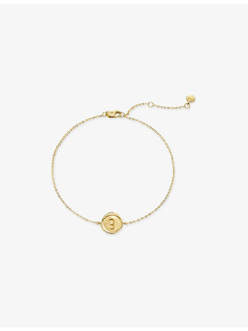 Monica Vinader gold initial G bracelet, UK version