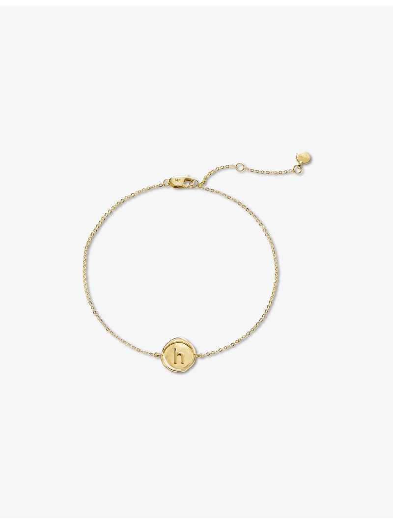 Monica Vinader 14ct yellow gold initial H bracelet, UK version