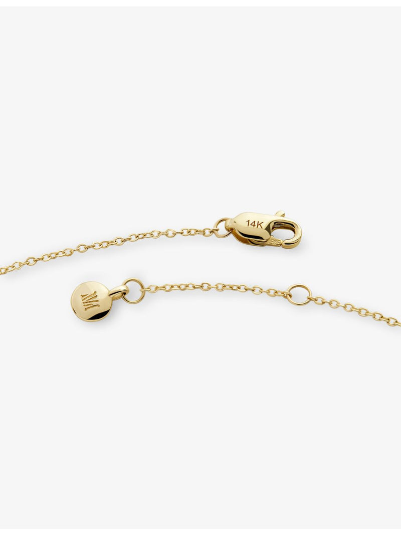 Monica Vinader mini initial I stamp 14ct yellow-gold bracelet, UK version