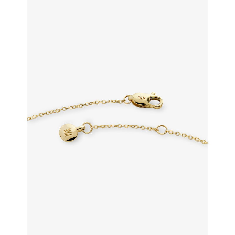 Monica Vinader mini initial I stamp 14ct yellow-gold bracelet, UK version