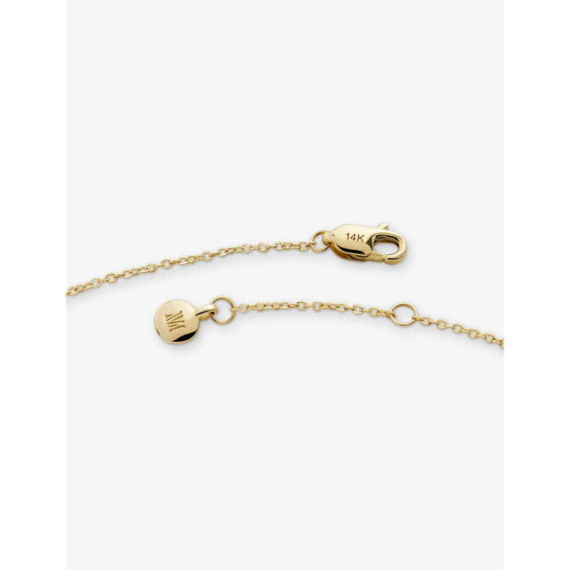 Monica Vinader mini initial P bracelet in 14ct yellow gold (British brand)