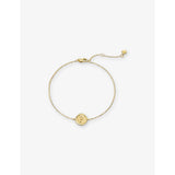 Monica Vinader mini initial P bracelet in 14ct yellow gold (British brand)