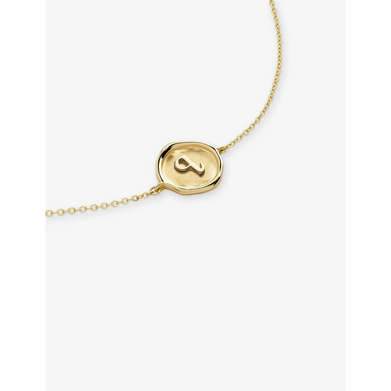 Monica Vinader 14ct gold initial Q bracelet 16-19cm, UK version