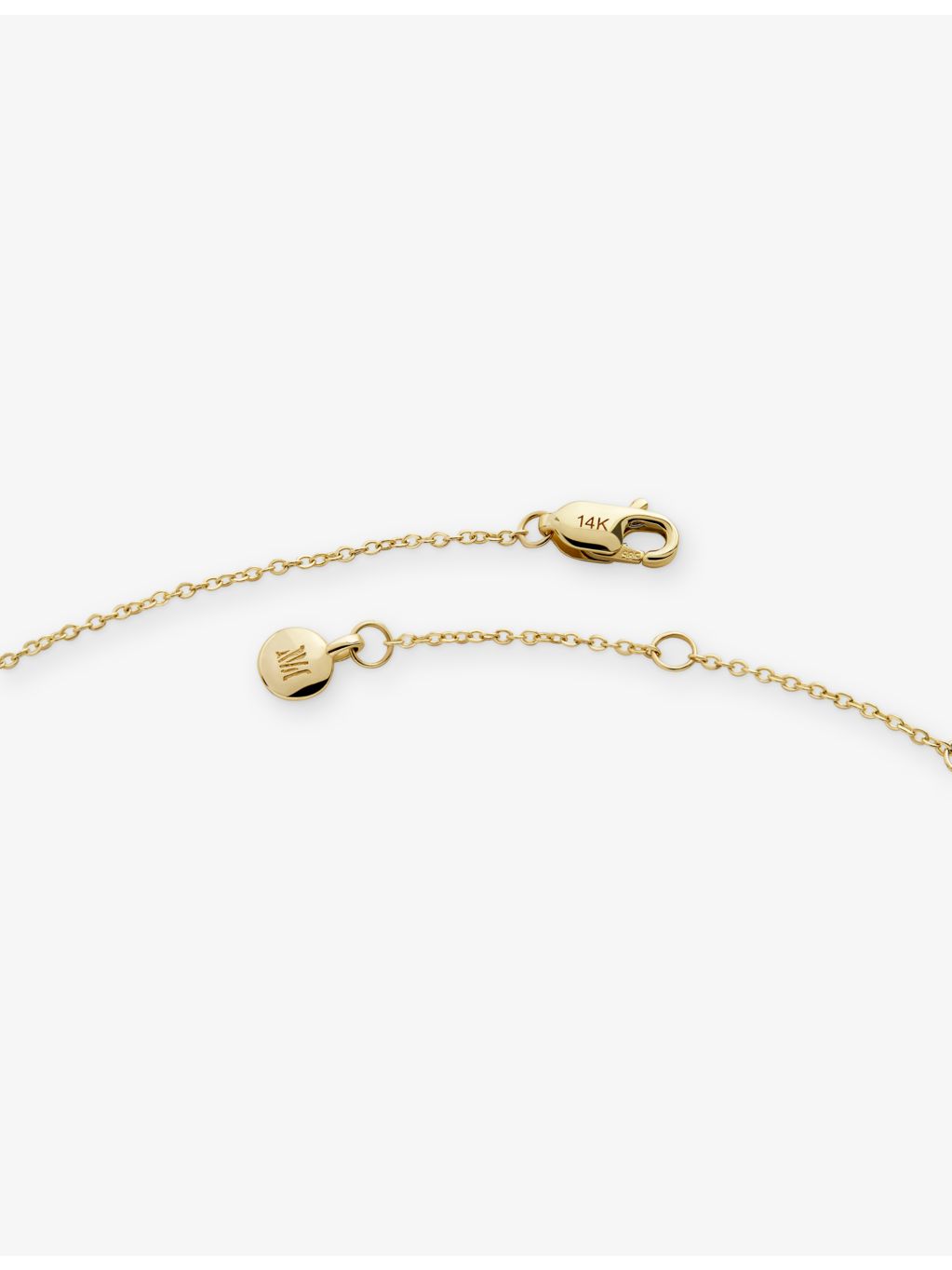 Monica Vinader 14ct gold initial Q bracelet 16-19cm, UK version