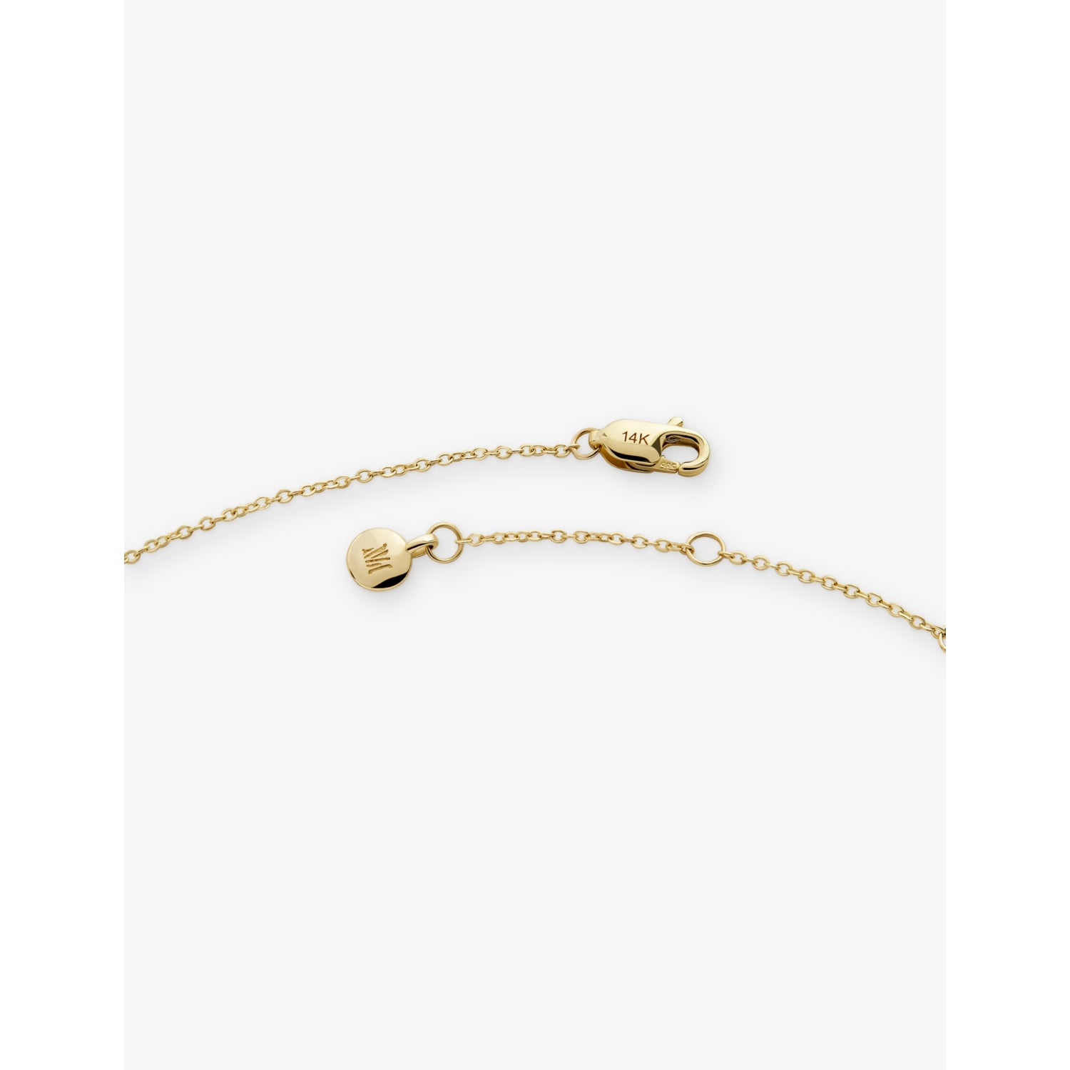 Monica Vinader 14ct gold initial Q bracelet 16-19cm, UK version