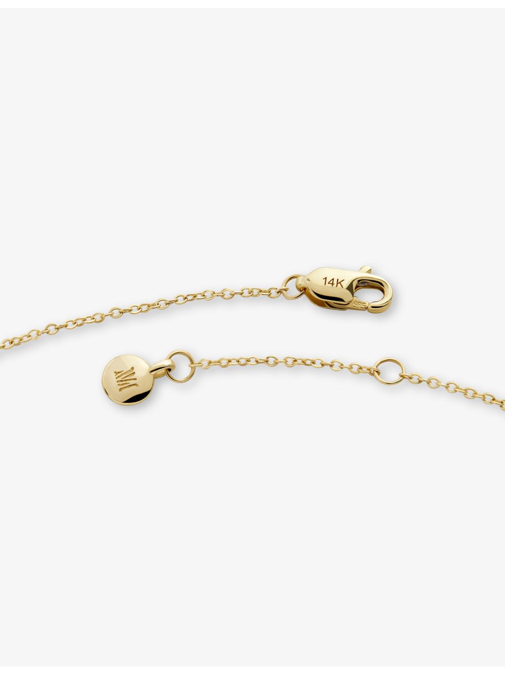 Monica Vinader mini initial R 14ct yellow-gold bracelet, UK version