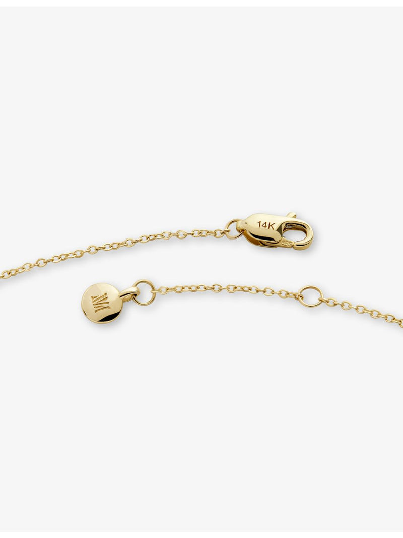 Monica Vinader mini initial R 14ct yellow-gold bracelet, UK version