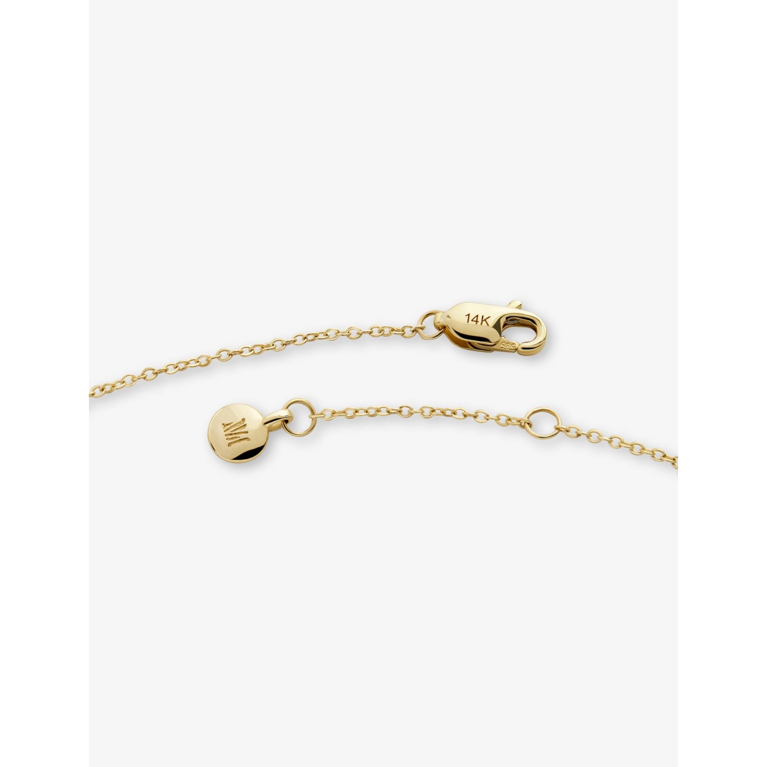 Monica Vinader mini initial R 14ct yellow-gold bracelet, UK version