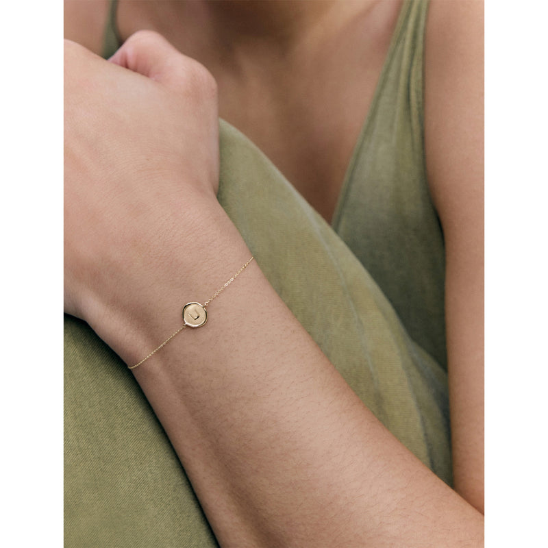 Monica Vinader 14ct gold U initial bracelet, imported from the UK