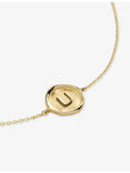 Monica Vinader 14ct gold U initial bracelet, imported from the UK