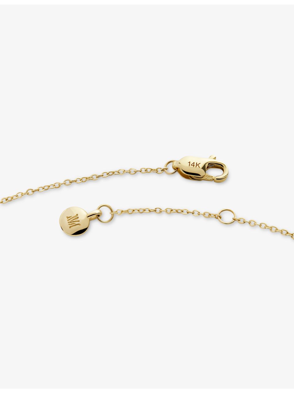 Monica Vinader 14ct gold U initial bracelet, imported from the UK