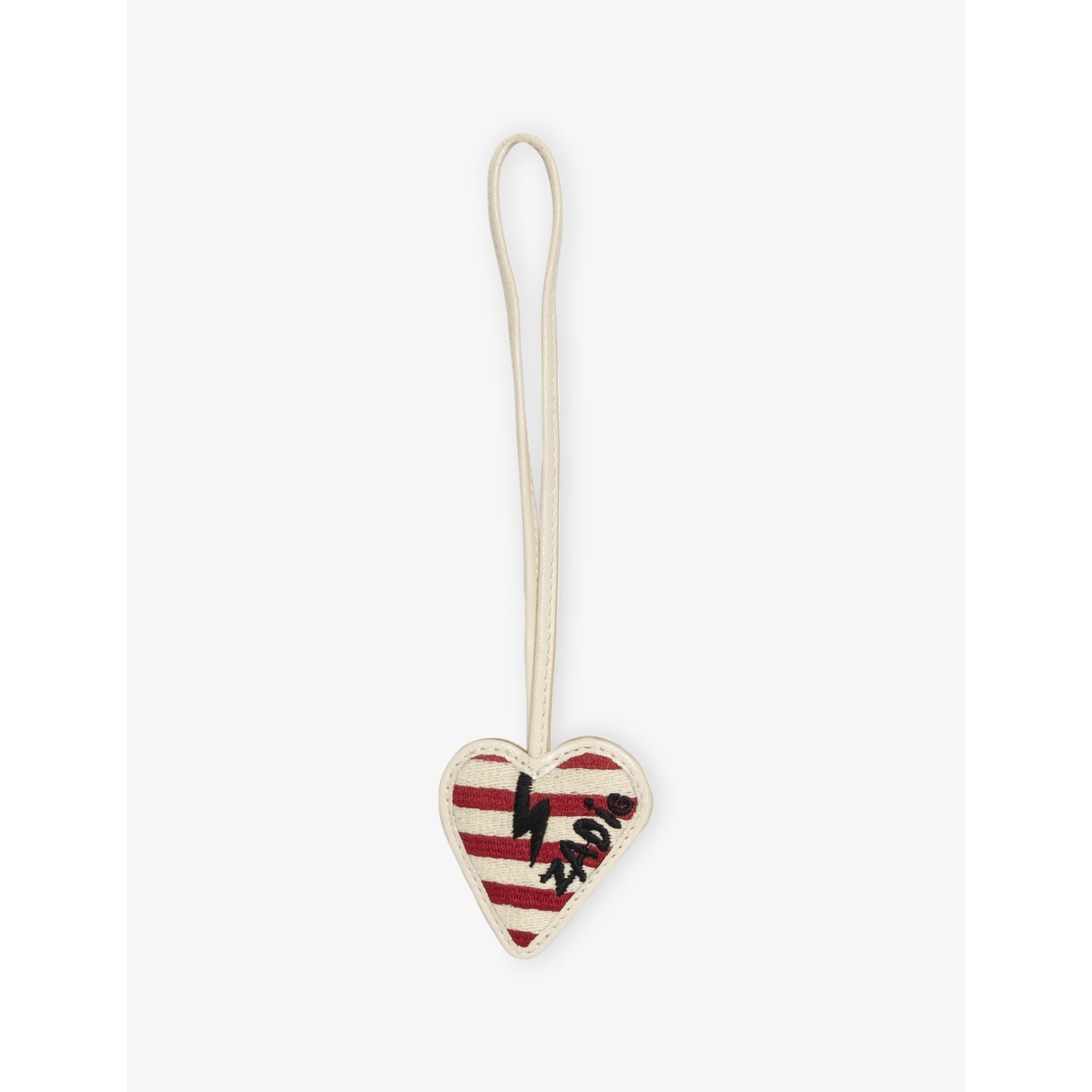 Flash Heart Leather Keyring - BLACK