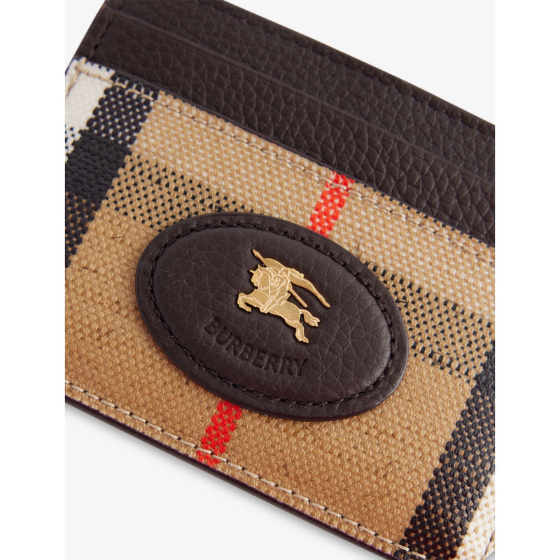 Burberry Highlands coated-canvas card case with check pattern, imported from the UK