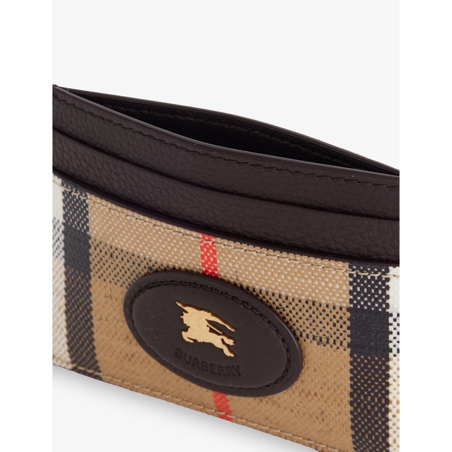 Burberry Highlands coated-canvas card case with check pattern, imported from the UK