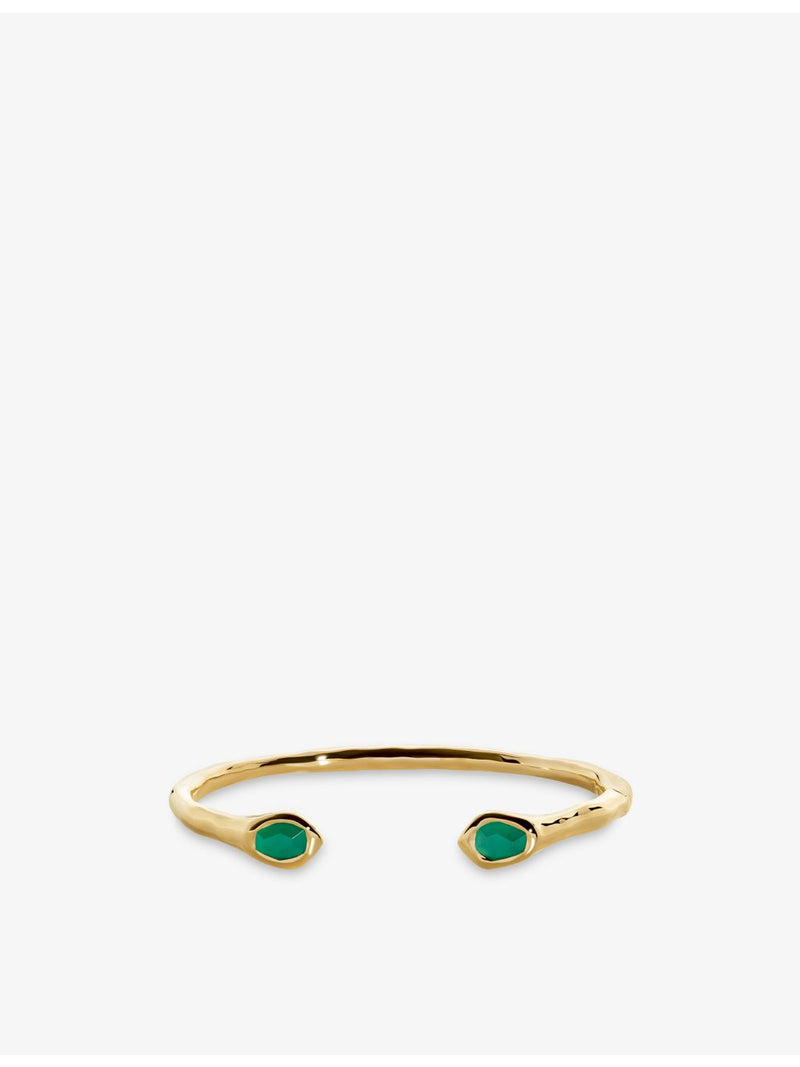 Monica Vinader Odyssey onyx open cuff gold vermeil, UK version