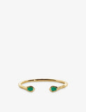 Monica Vinader Odyssey 18ct Gold Vermeil-Plated 925 Sterling Silver and Onyx Open Cuff Bracelet