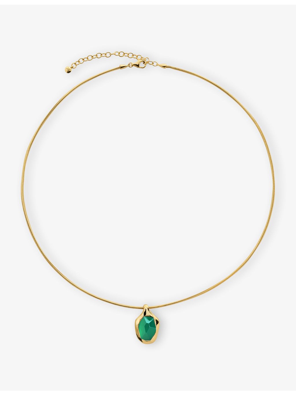Monica Vinader onyx pendant necklace 18ct gold vermeil (British brand)