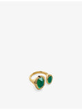 Monica Vinader 18ct gold vermeil-plated onyx ring open design - British product