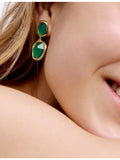 Monica Vinader onyx drop earrings 18ct gold vermeil (British brand)