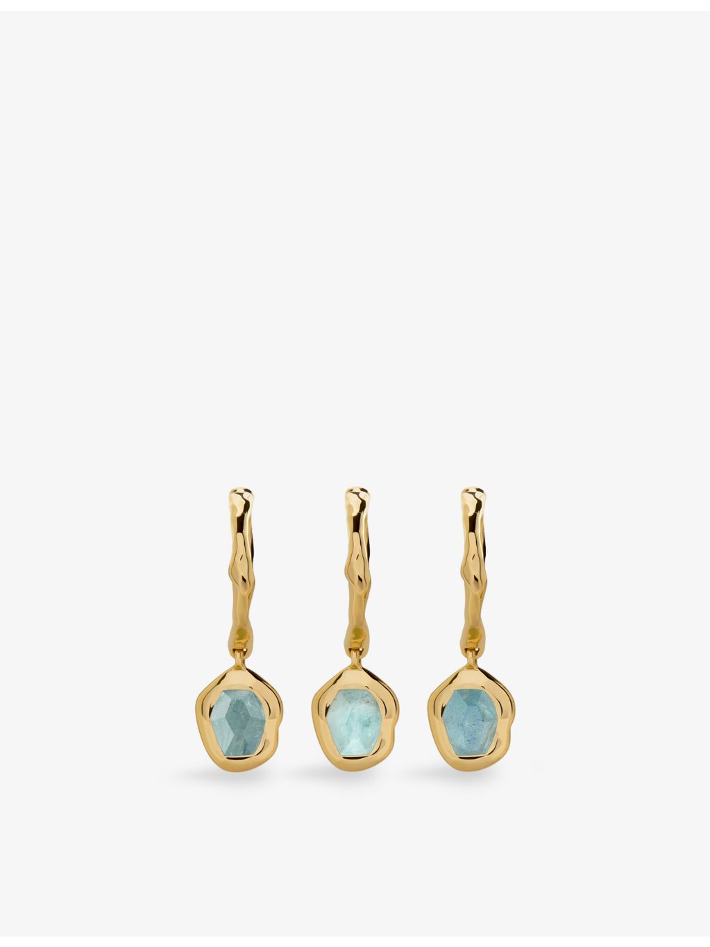 Monica Vinader aquamarine huggie earrings 10mm (British brand)