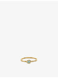 Monica Vinader 18ct gold vermeil stacking ring with aquamarine gemstone, UK version