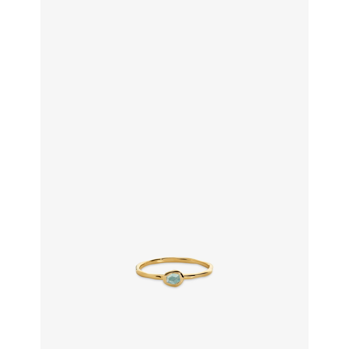 Odyssey Gemstone 18ct Yellow Gold Vermeil And Aquamarine Stacking Ring - K