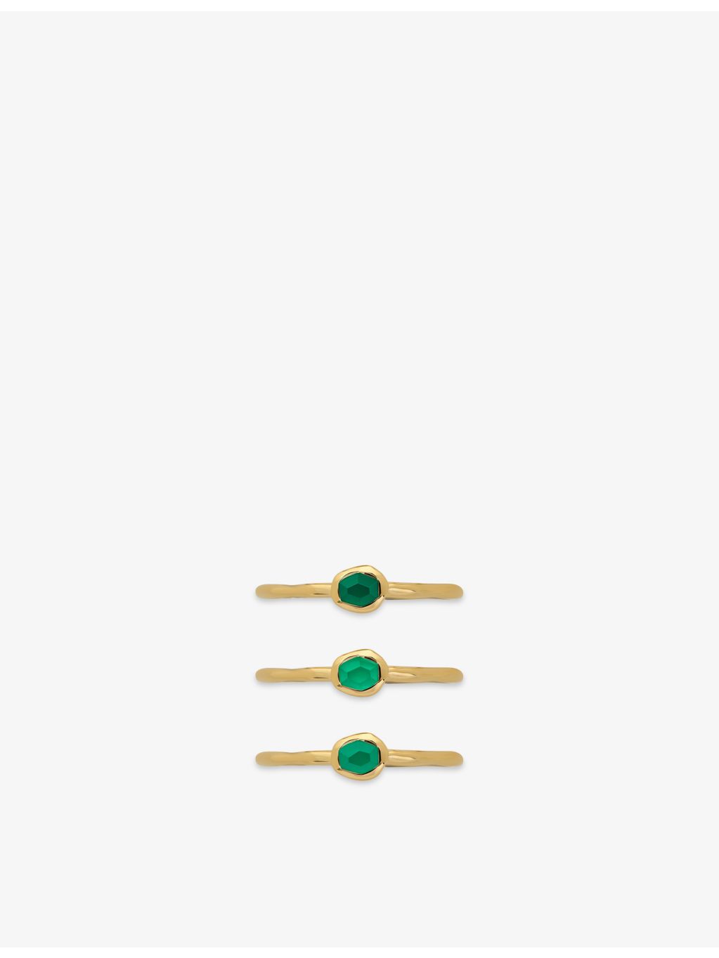 Monica Vinader onyx stacking ring 18ct gold vermeil - British product