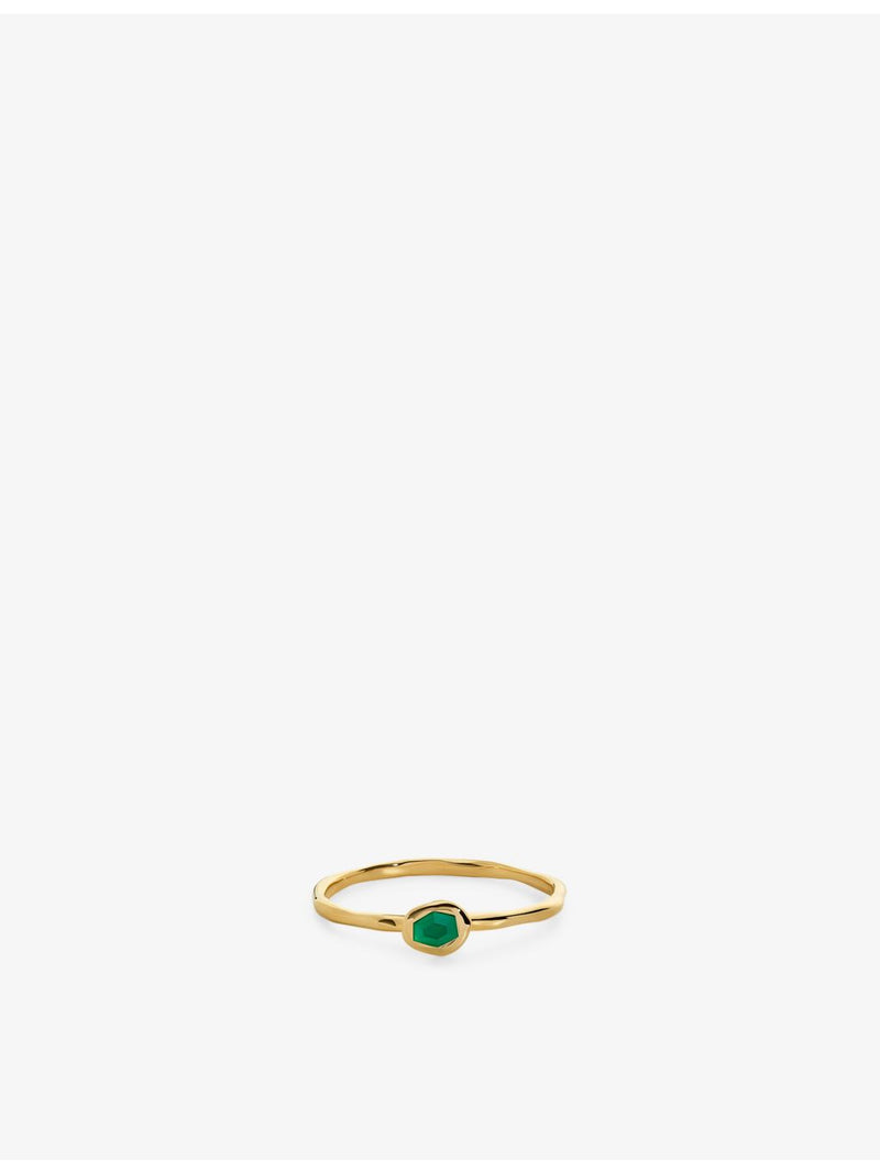 Monica Vinader onyx stacking ring 18ct gold vermeil - British product
