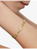 Monica Vinader aquamarine chain bracelet gold vermeil 15-19cm, UK version