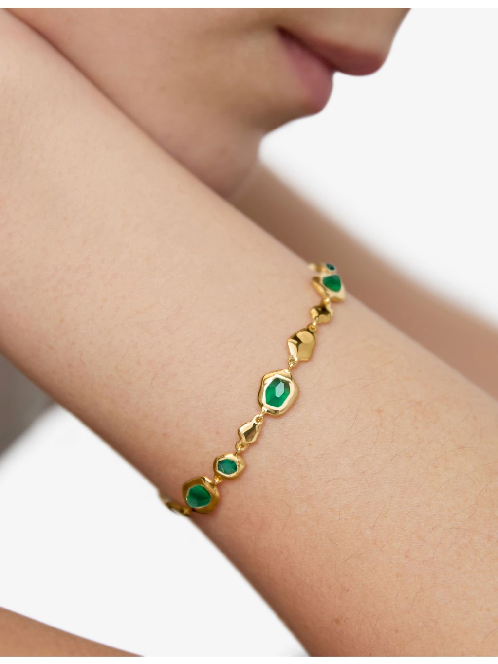 Monica Vinader onyx and gold vermeil bracelet, imported from the UK