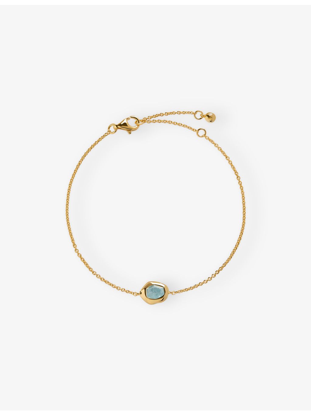 Monica Vinader aquamarine chain bracelet 15-19cm, imported from the UK