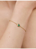 Monica Vinader onyx and gold vermeil chain bracelet, imported from the UK