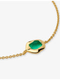 Monica Vinader onyx and gold vermeil chain bracelet, imported from the UK