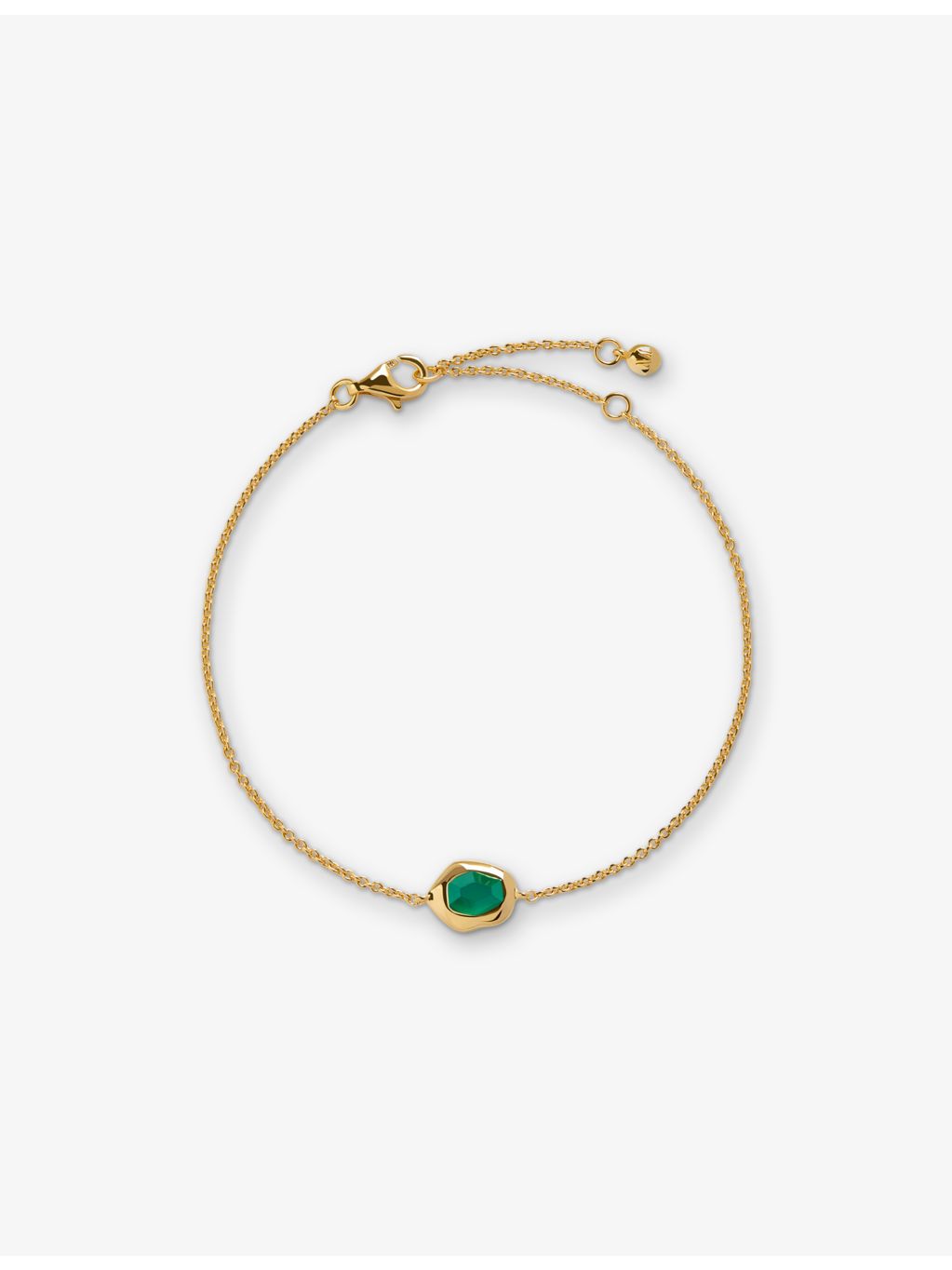 Monica Vinader onyx and gold vermeil chain bracelet, imported from the UK