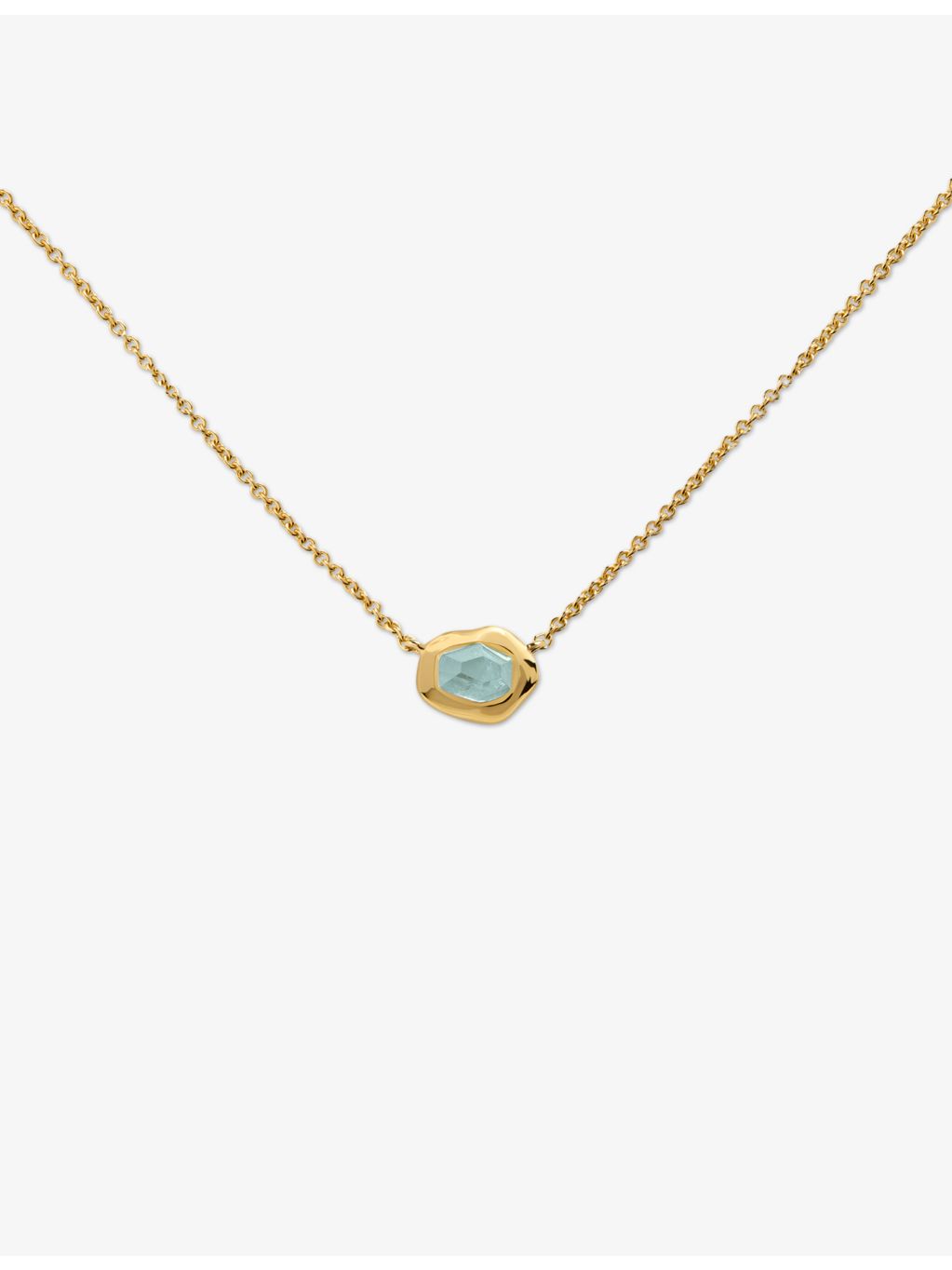 Monica Vinader aquamarine necklace 18ct yellow-gold vermeil, imported from the UK