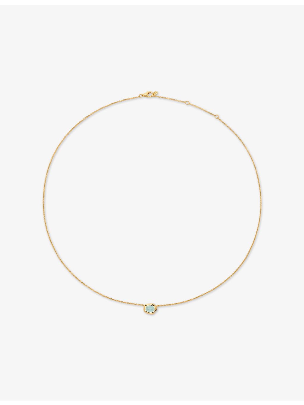 Monica Vinader aquamarine necklace 18ct yellow-gold vermeil, imported from the UK