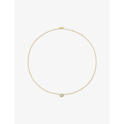 selfridges Monica Vinader Odyssey 18ct Yellow-Gold Vermeil and Aquamarine Necklace 41-46cm- Buy online at McGrocer