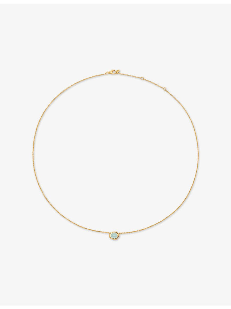 Monica Vinader aquamarine necklace 18ct yellow-gold vermeil, imported from the UK