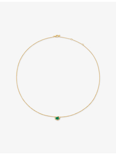 selfridges Monica Vinader Odyssey Small 18ct Yellow-Gold Vermeil and Onyx Chain Necklace- Buy online at McGrocer