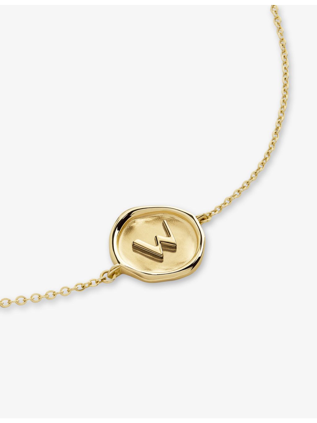 Monica Vinader Initial W bracelet in 18ct gold vermeil, UK version