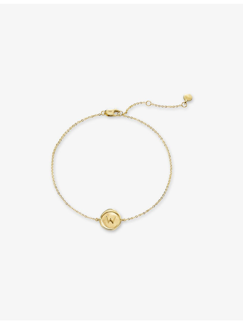 Monica Vinader Initial W bracelet in 18ct gold vermeil, UK version