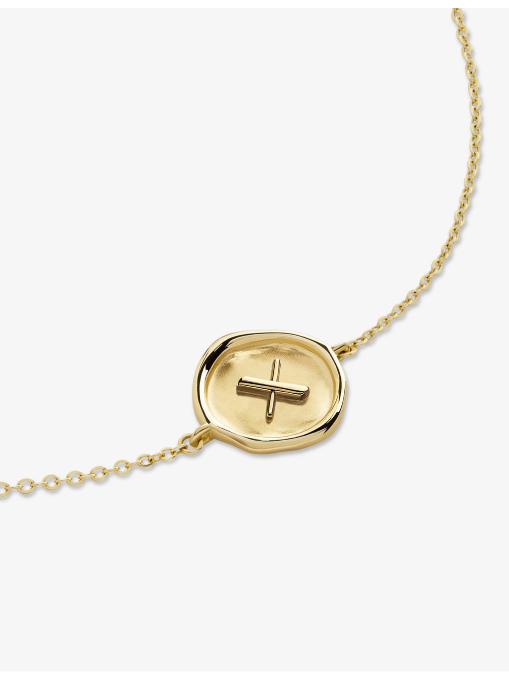 Monica Vinader Mini Initial X 14ct gold chain bracelet 16-19cm (British brand)