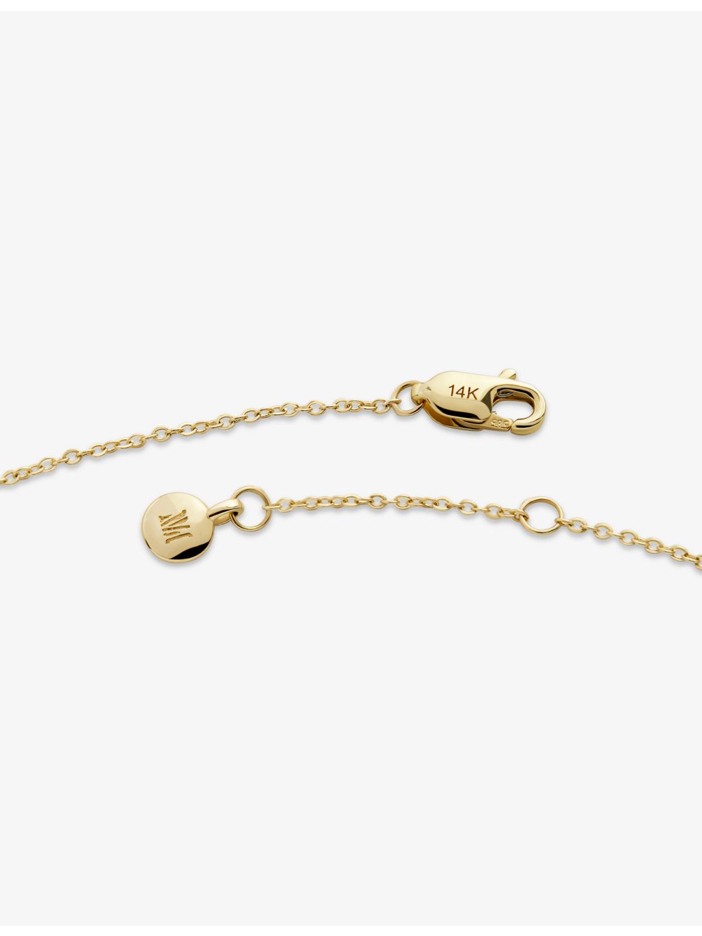 Monica Vinader Mini Initial X 14ct gold chain bracelet 16-19cm (British brand)
