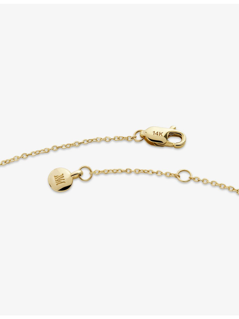 Monica Vinader Mini Initial X 14ct gold chain bracelet 16-19cm (British brand)