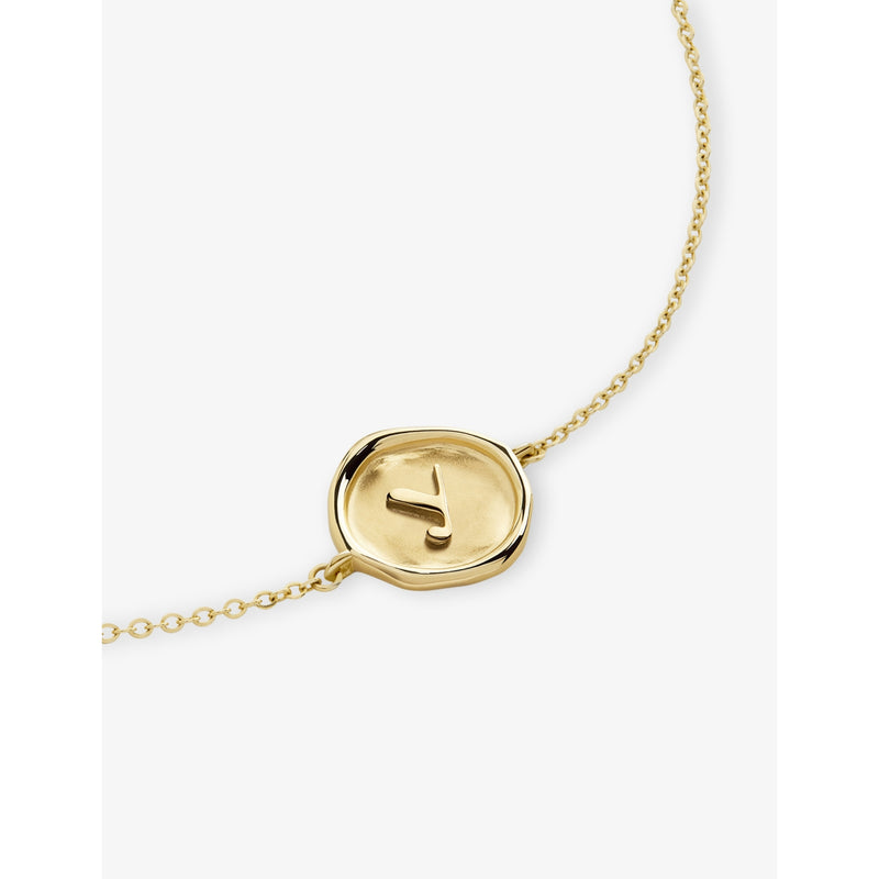 Monica Vinader gold initial stamp bracelet - British product