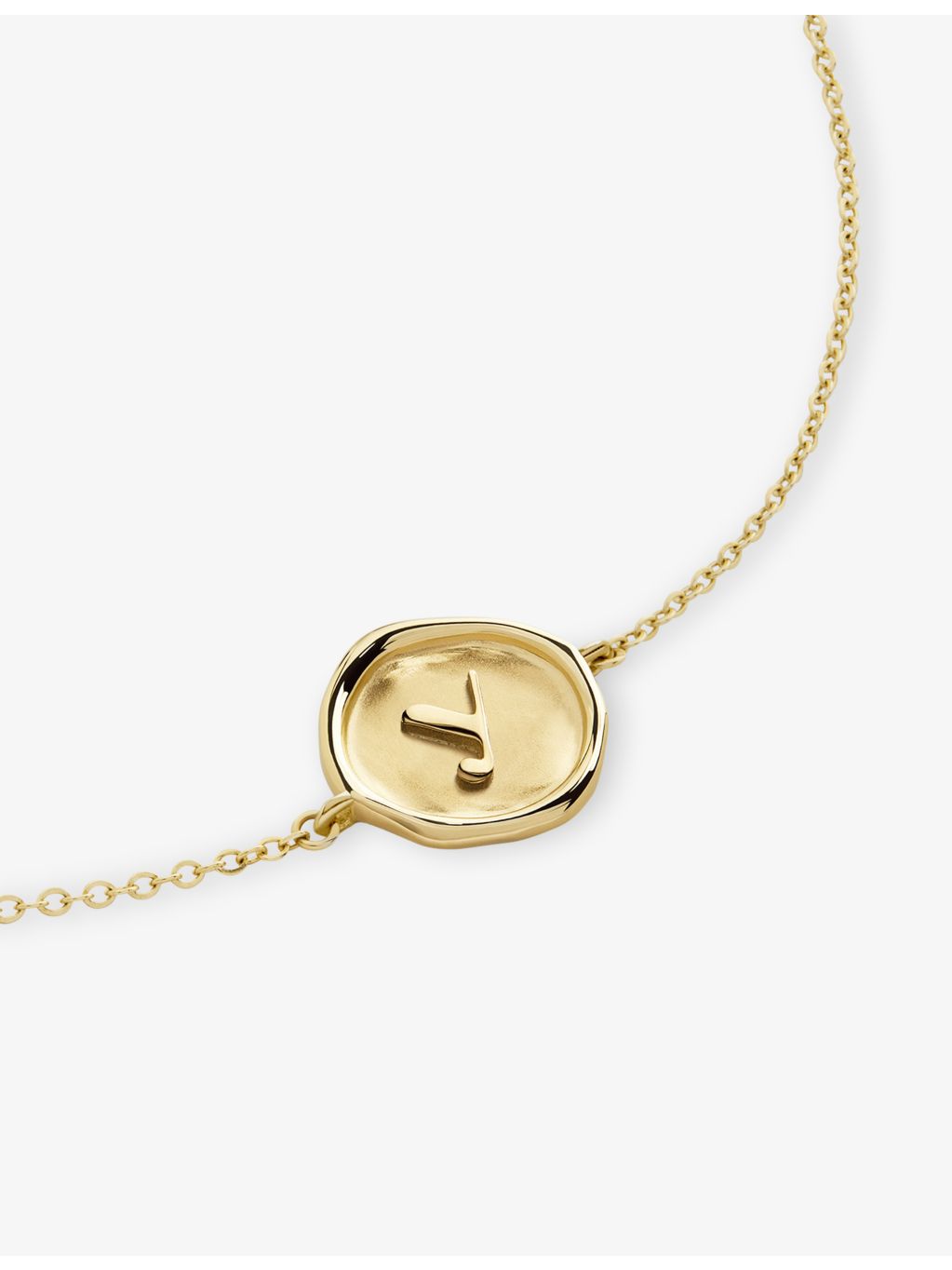 Monica Vinader gold initial stamp bracelet - British product