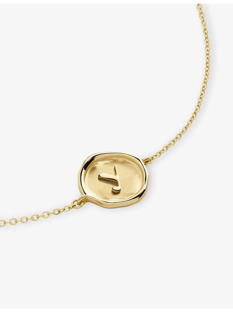 Monica Vinader gold initial stamp bracelet - British product