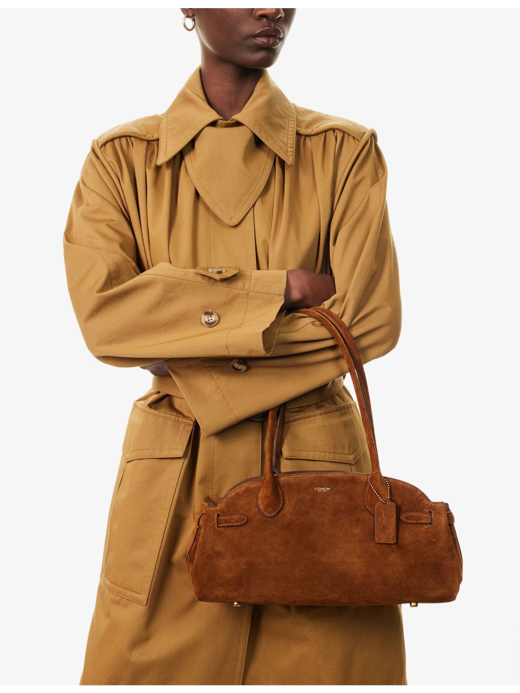 Coach Empire 34 suede leather shoulder bag, UK version