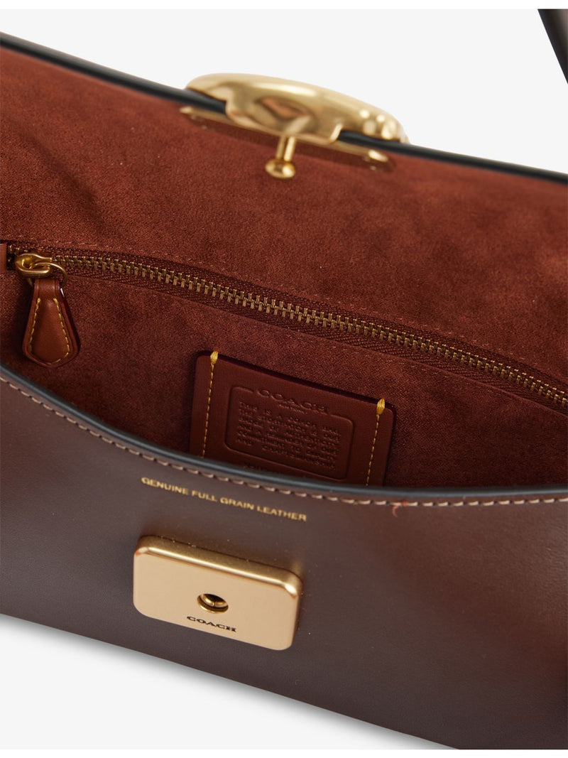Coach Jet leather shoulder bag with flap-over front (British brand)