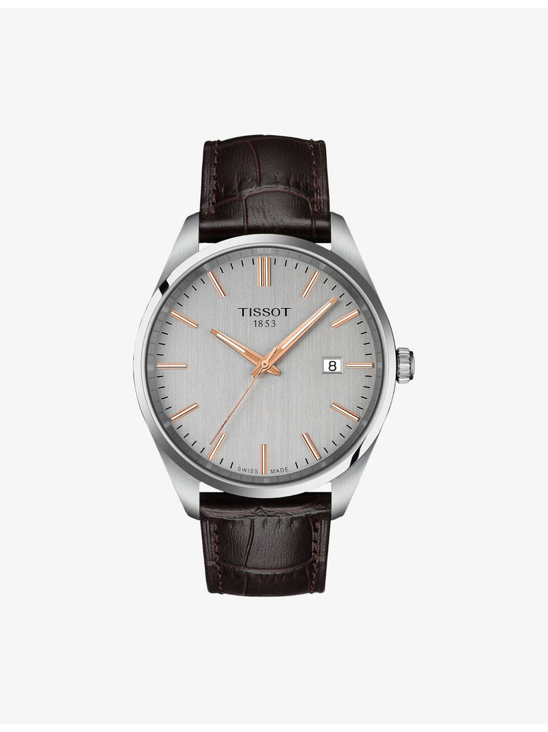 Tissot PR 100 stainless steel leather watch 40mm, imported from the UK